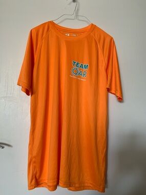 Leslie Jordan Autism Awareness Run OAR Men's Orange Poly Graphic Tee Size L